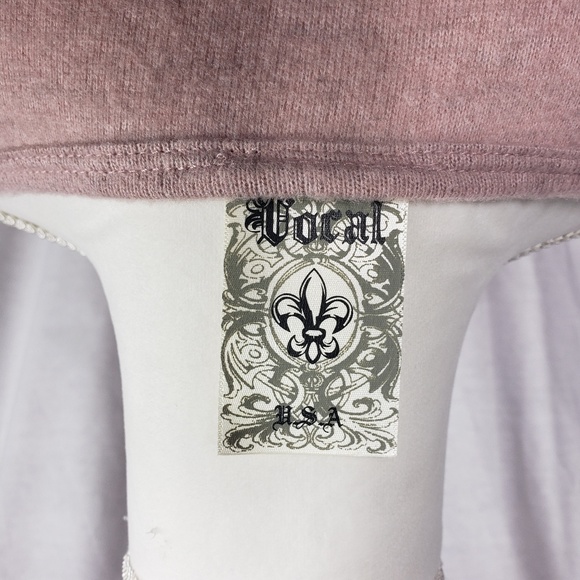 VOCAL Sweater Tunic Pink Soft Bell Sleeves & Lace S NWT - Picture 5 of 7